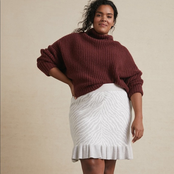Anthropologie | ZEBRA RUFFLED KNIT MINI SKIRT | SP - Picture 5 of 8